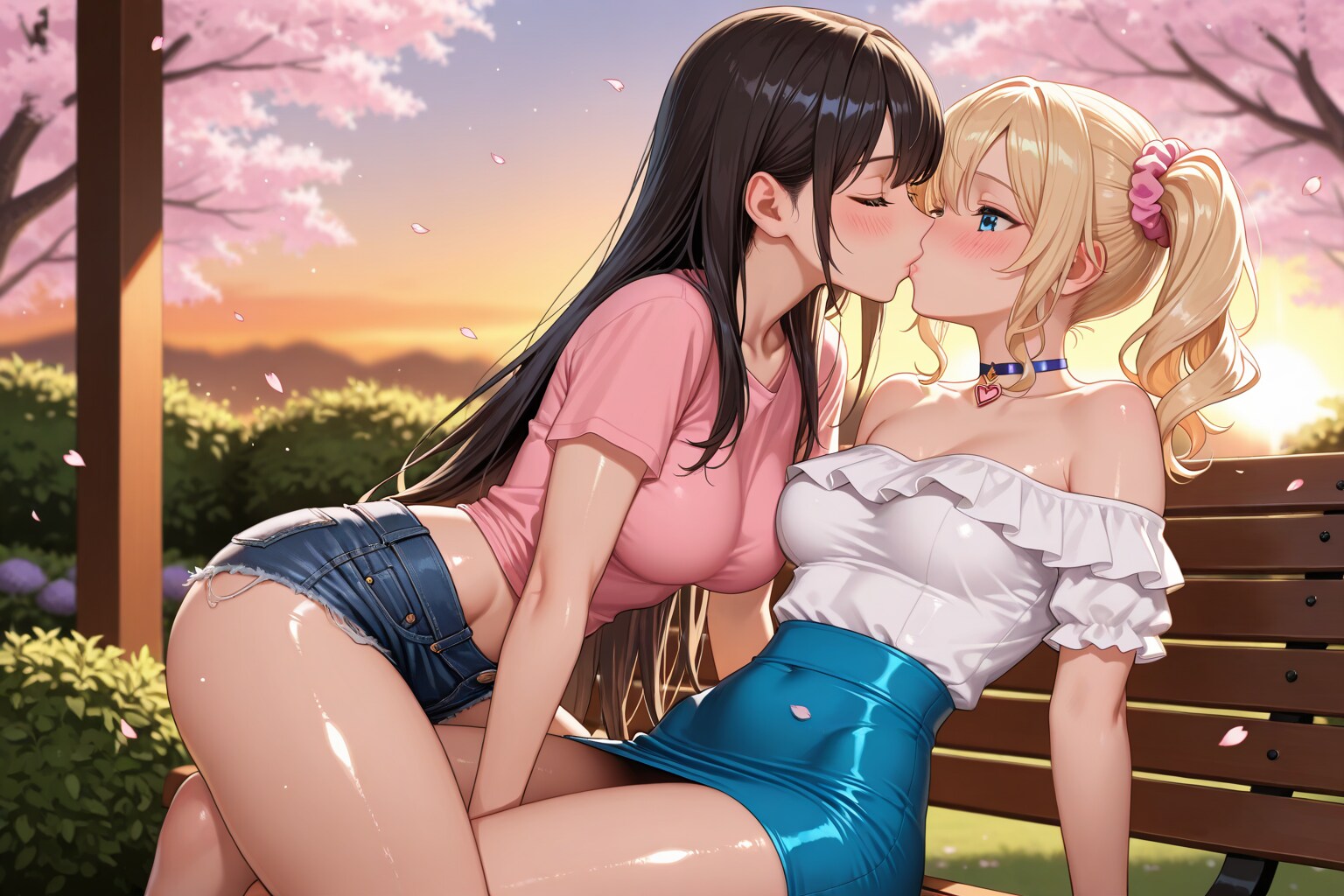 うちの子たちの百合キス