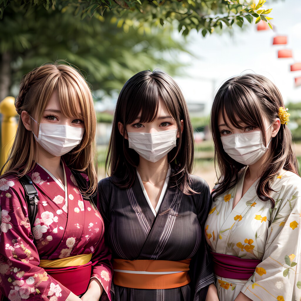 マスク美人とリアルな七夕祭りの華やかな雰囲気