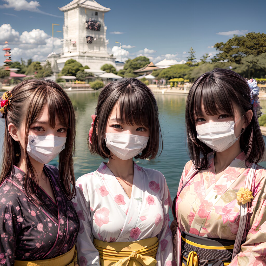 マスク美人とリアルな七夕祭りの華やかな雰囲気