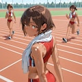 陸上女子の小麦色の肌が眩しくて 2枚目