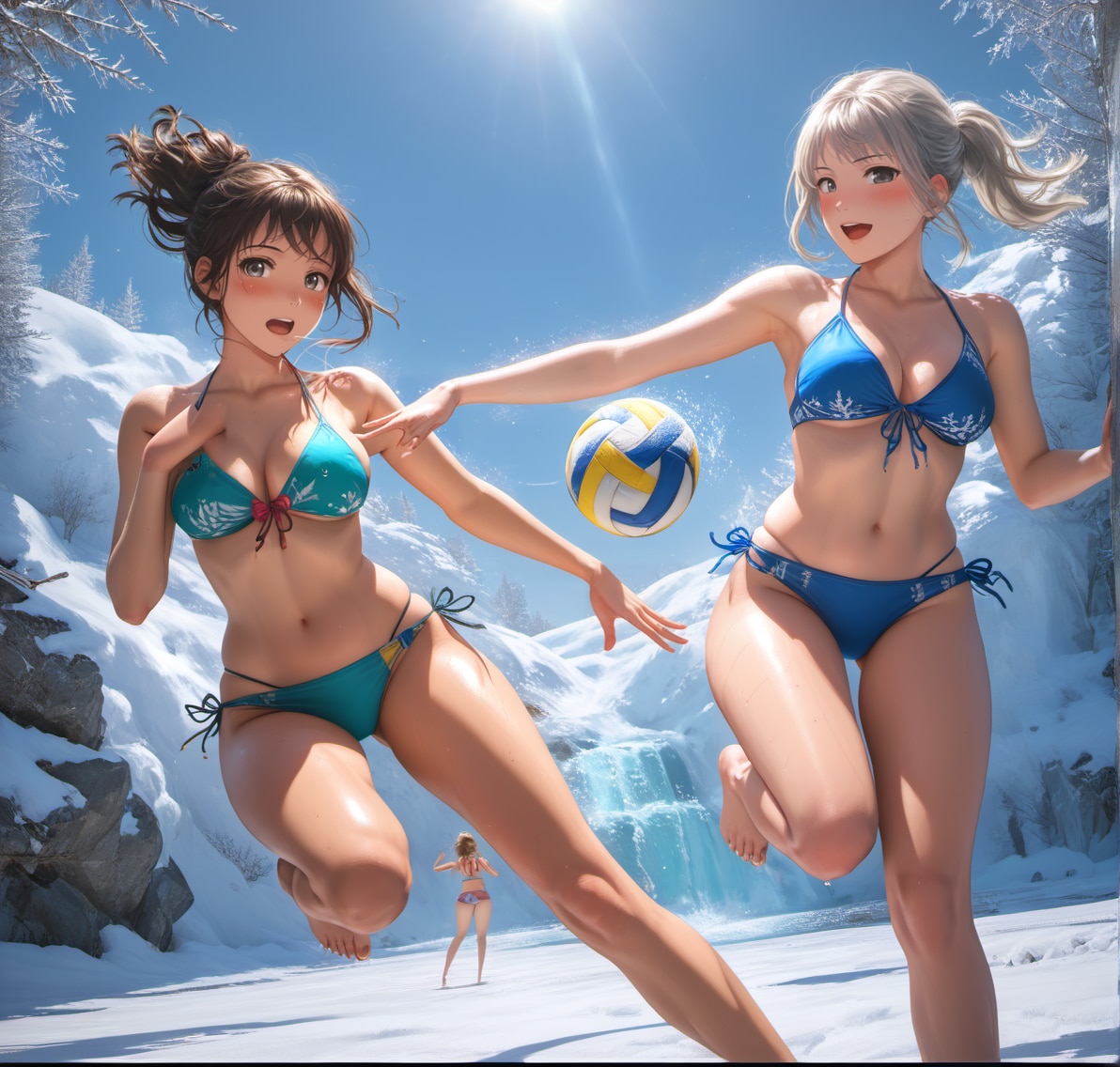 冬のビーチバレー
