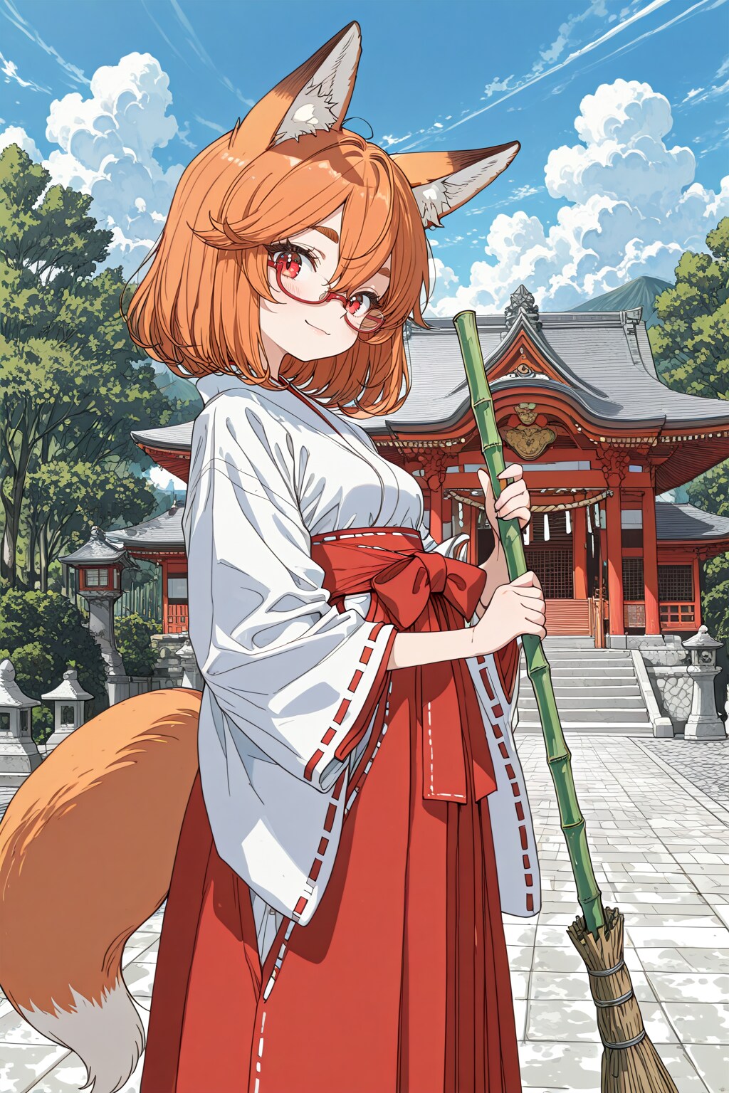 神社と巫女服