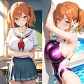 彼女が水着に着替えたら:Re 2枚目