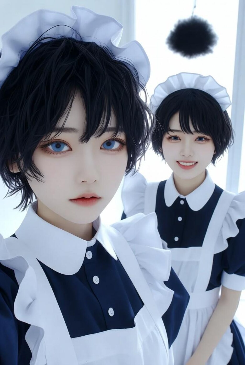 ショートカット母娘の2ショット