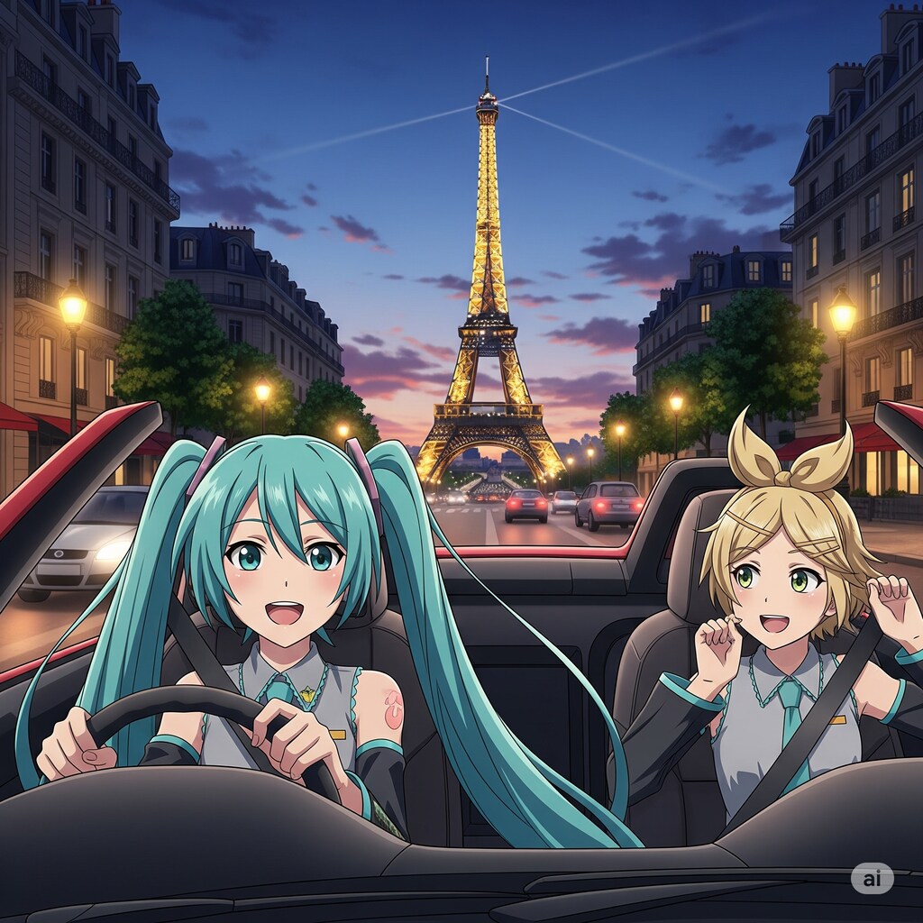 ミクさんフランスをドライブ