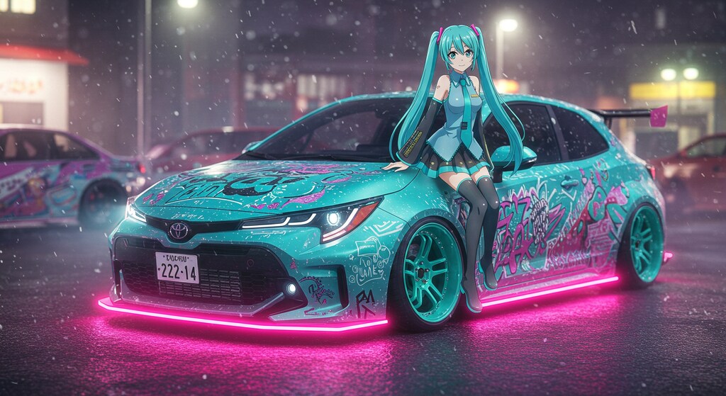 初音ミクとGRカローラ