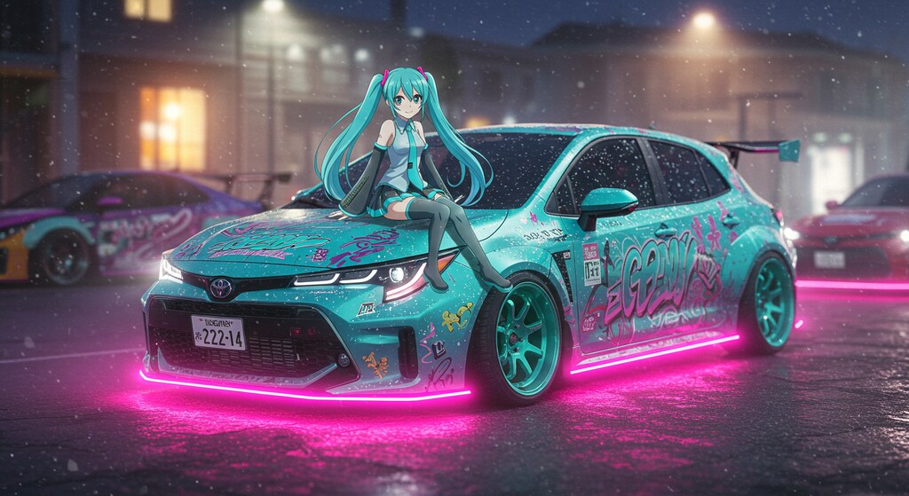 初音ミクとGRカローラ