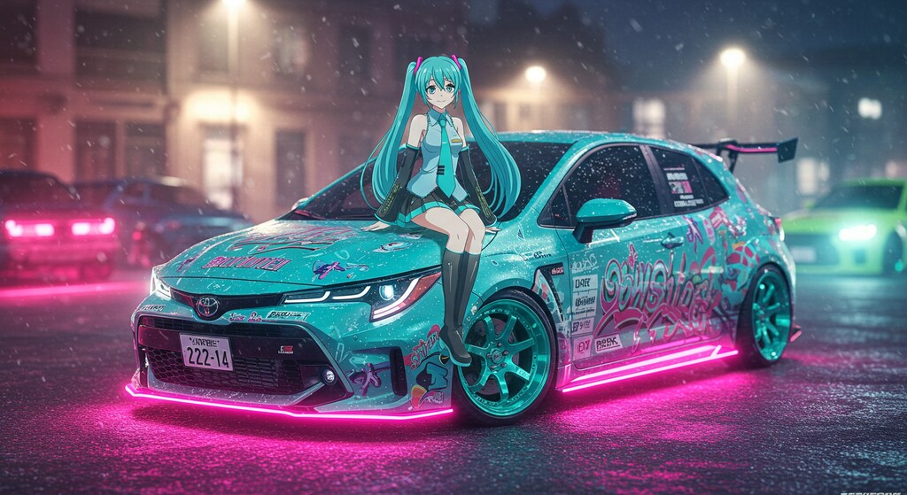 初音ミクとGRカローラ