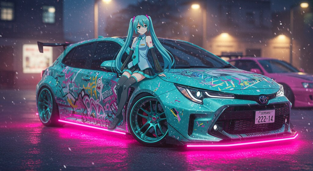 初音ミクとGRカローラ