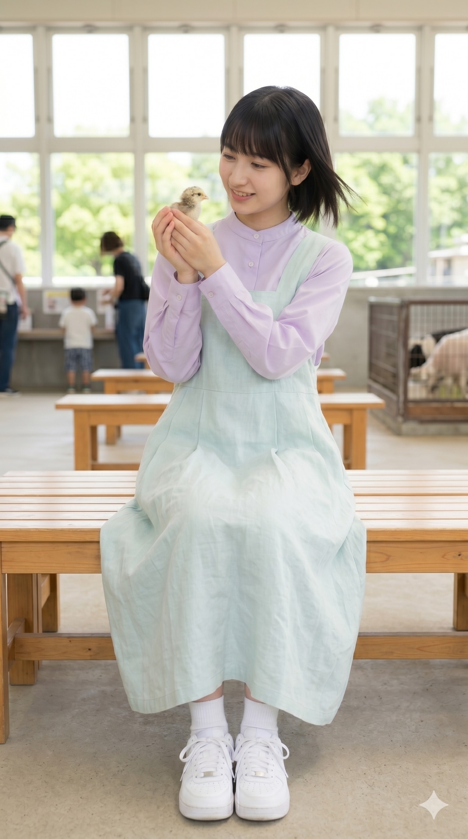 普通の美少女　ふれあい動物園・ヒヨコ