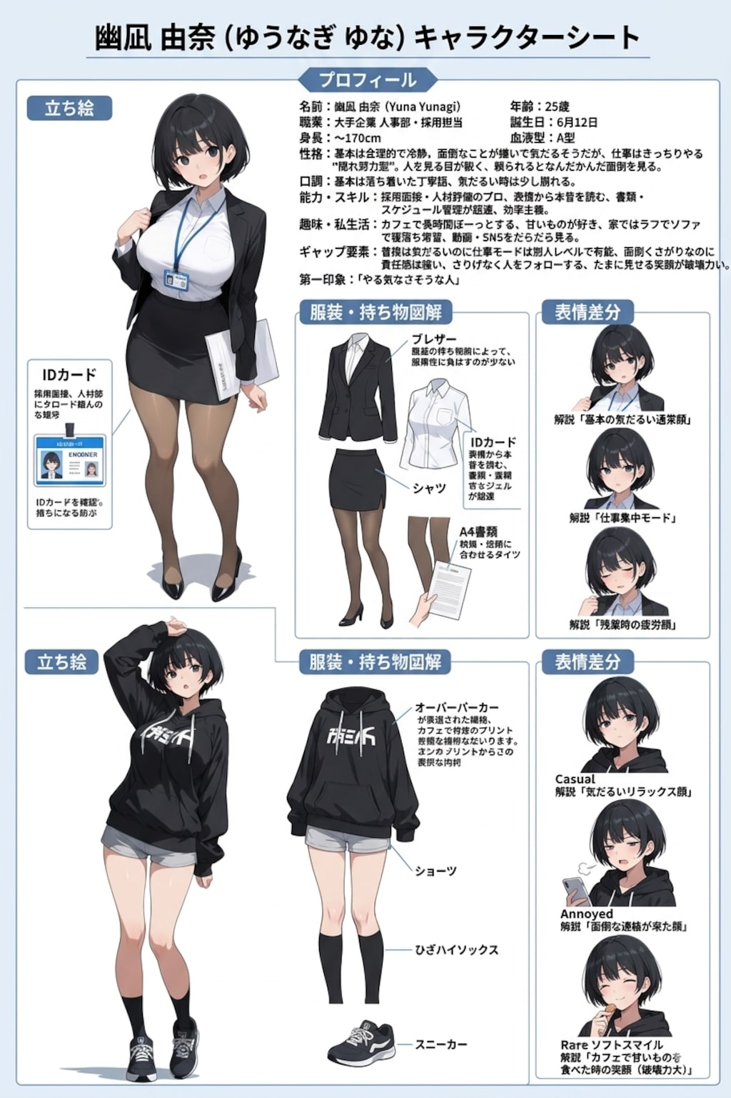 幽凪由奈さんのキャラクターシート