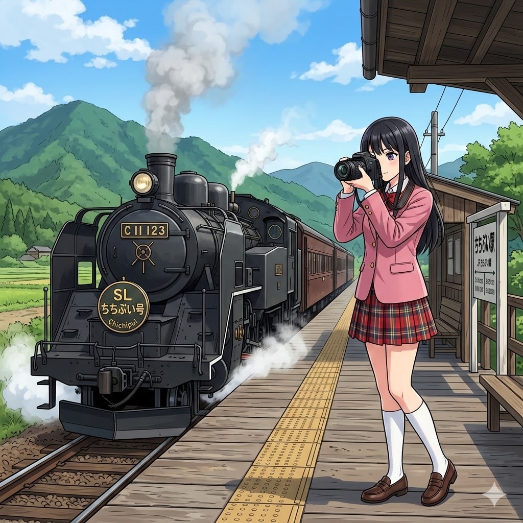 復活したSLを撮る女子高生 | の人気AIイラスト・グラビア