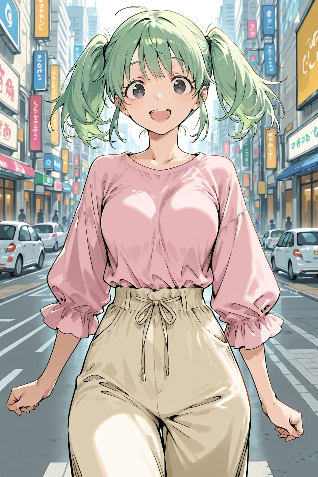春色コーデの梁さん