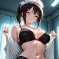 黒ランジェリーのナース 9枚目