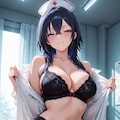 黒ランジェリーのナース 3枚目