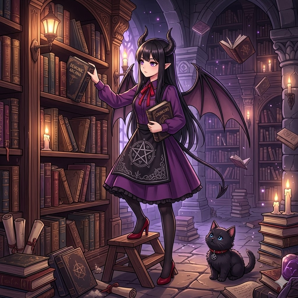 悪魔図書館のししょちゃん | の人気AIイラスト・グラビア