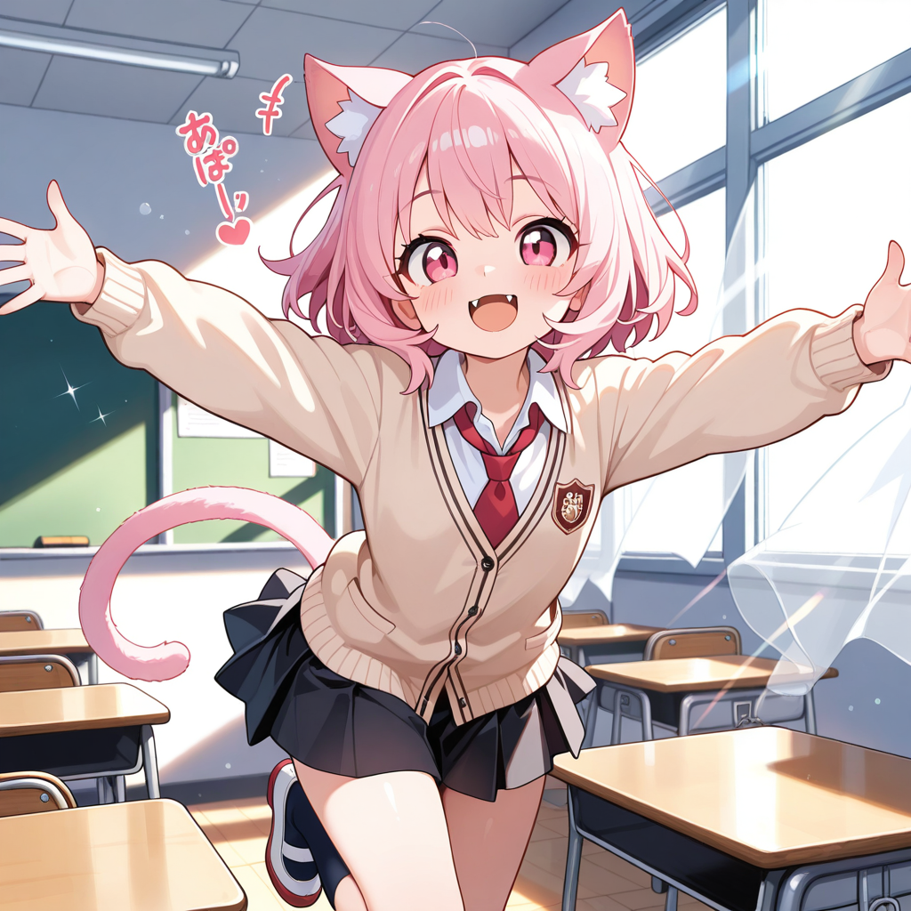 私立聖寧女学院の中等部に入学したうちのねこちゃん！！ | の人気AIイラスト・グラビア