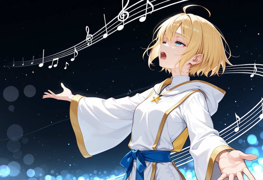 光る夜と歌うシスターさん