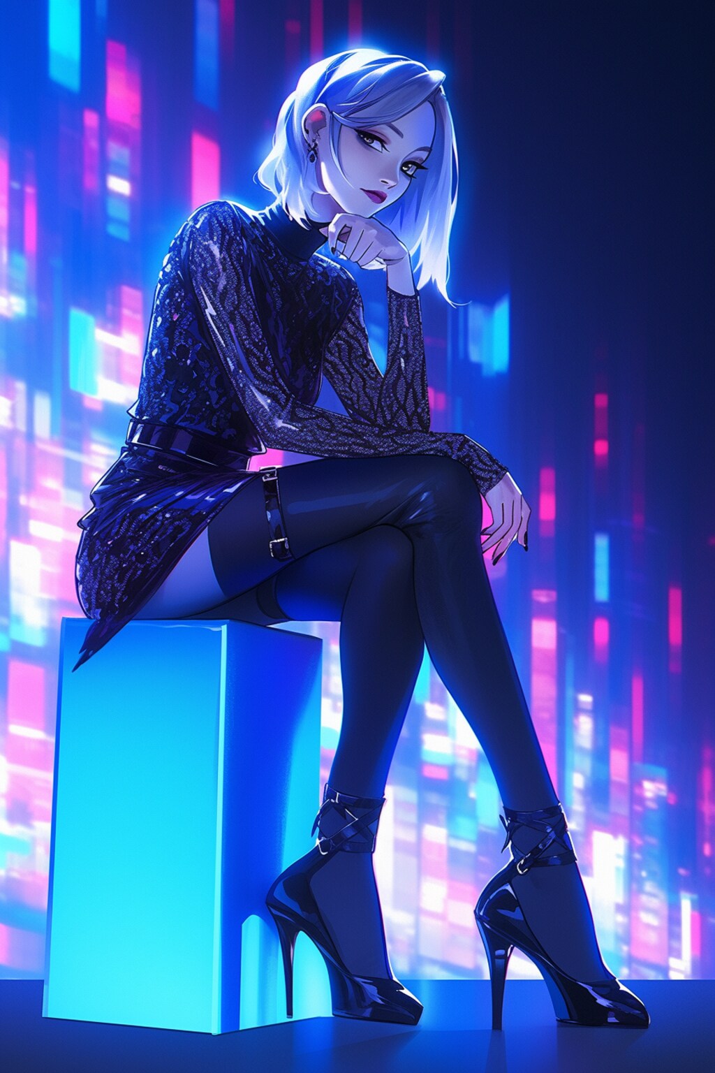お座りネオン姉さん