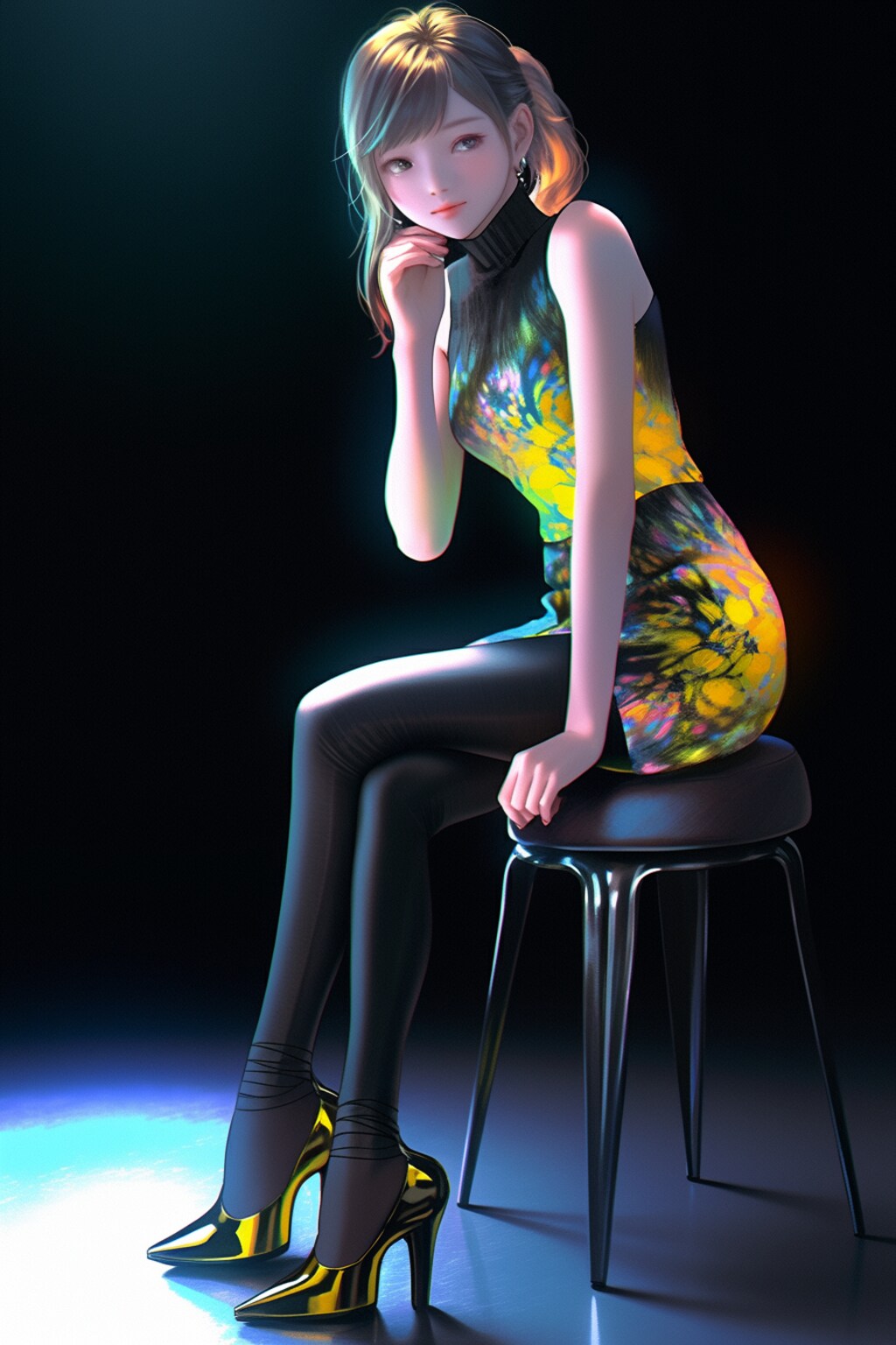 お座りネオン姉さん