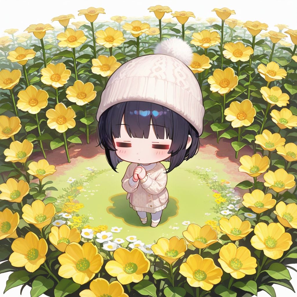 祈る黒髪ちゃん