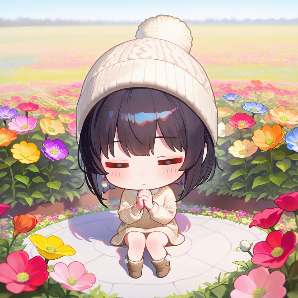 祈る黒髪ちゃん