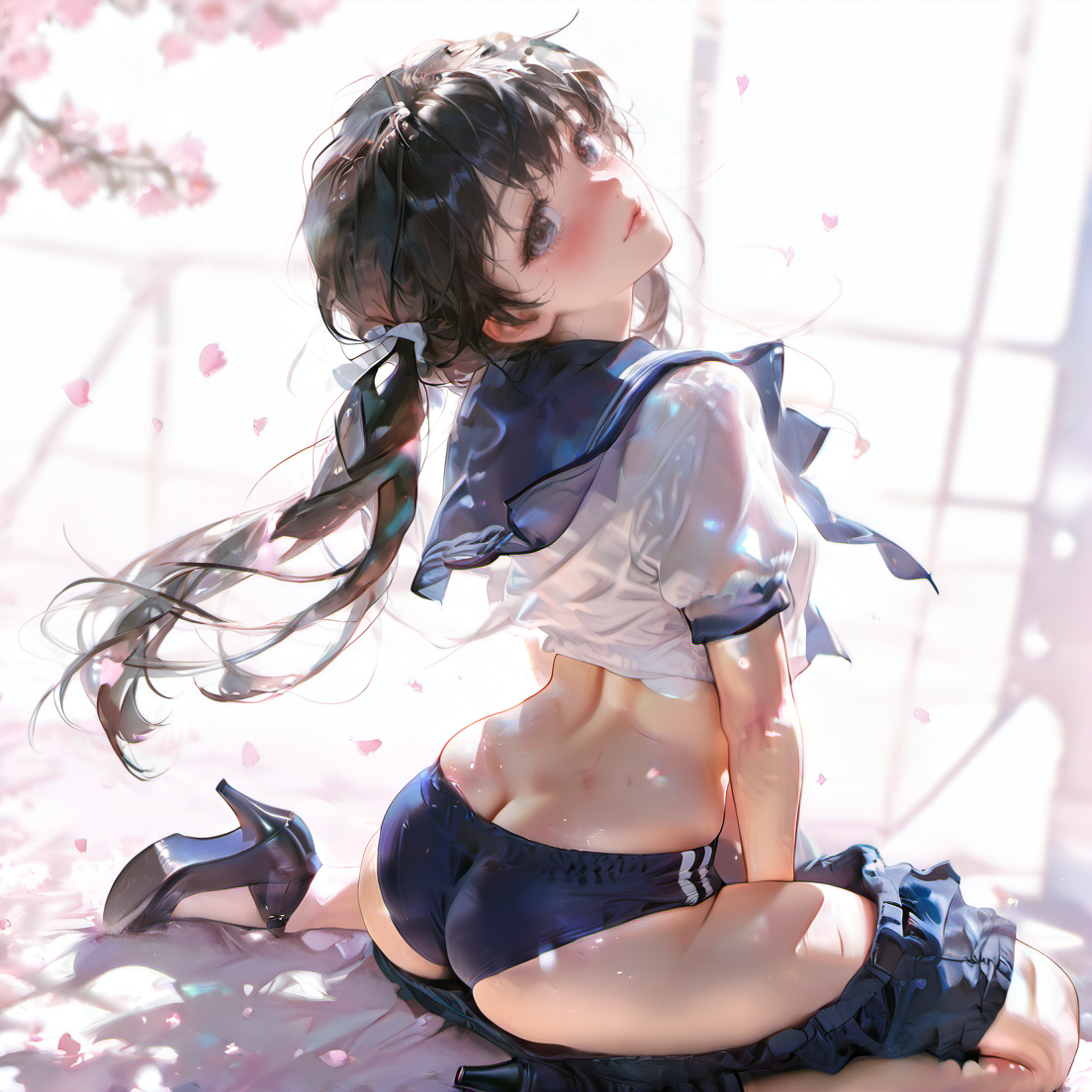 ショートパンツを脱いで