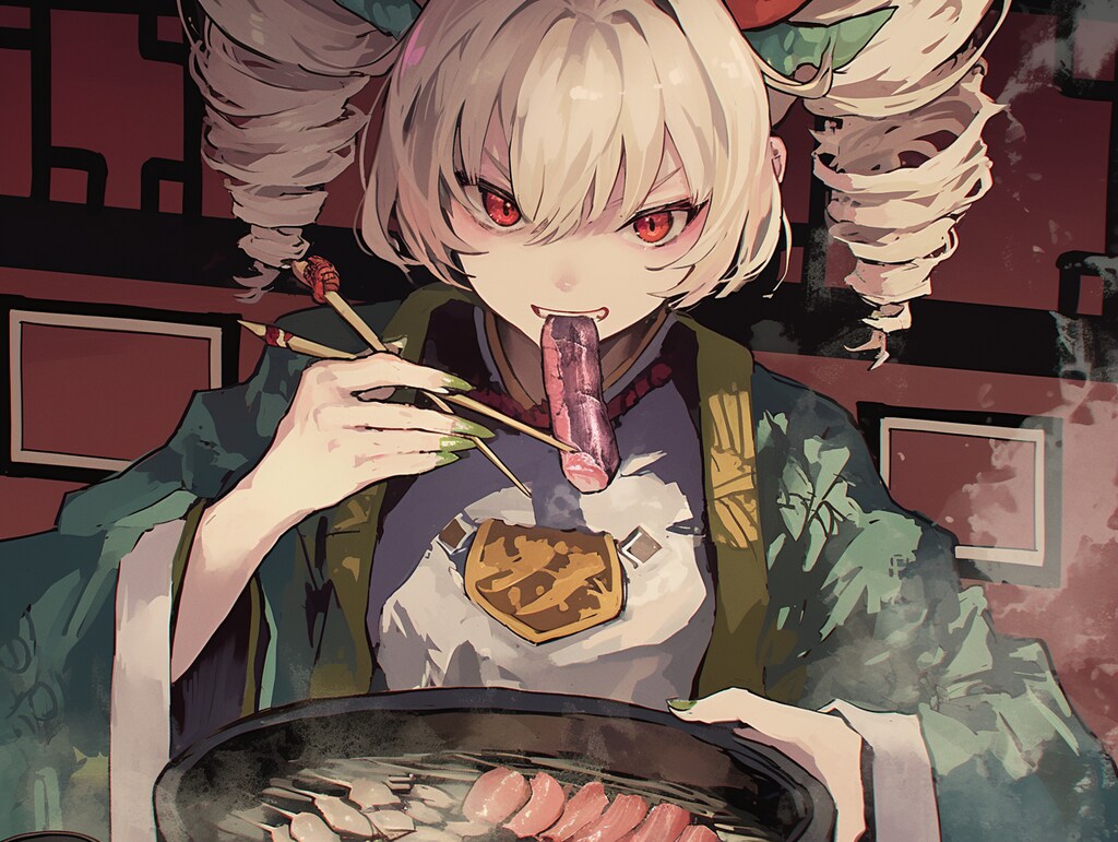 焼き肉を食べるゆりあ