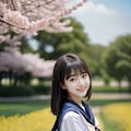 桜＋菜の花＋セーラー服=春爛漫2(12枚) 4枚目