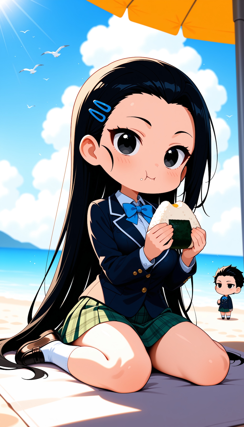 【うちの子、いさみん】おにぎり食べる