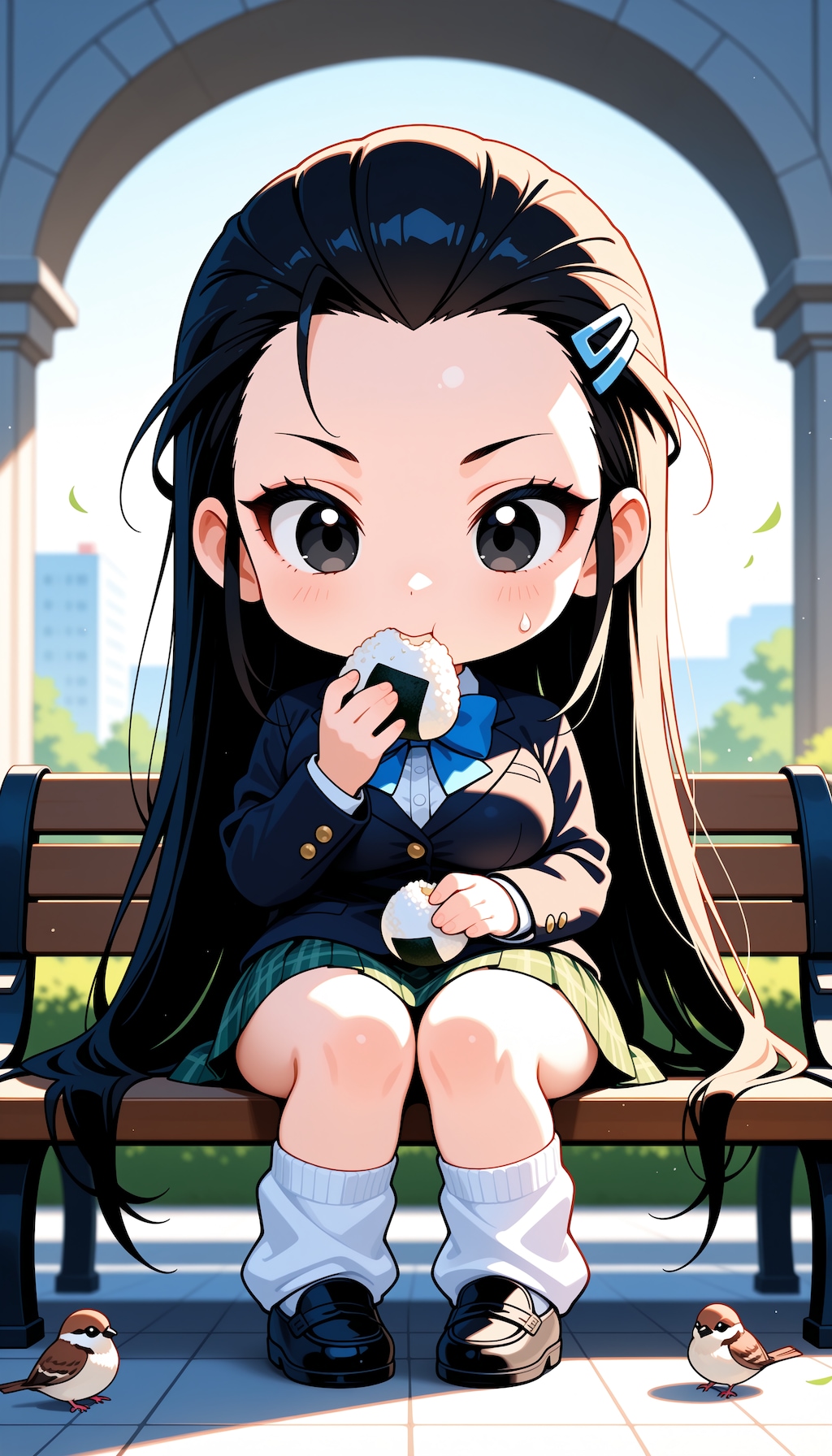 【うちの子、いさみん】おにぎり食べる