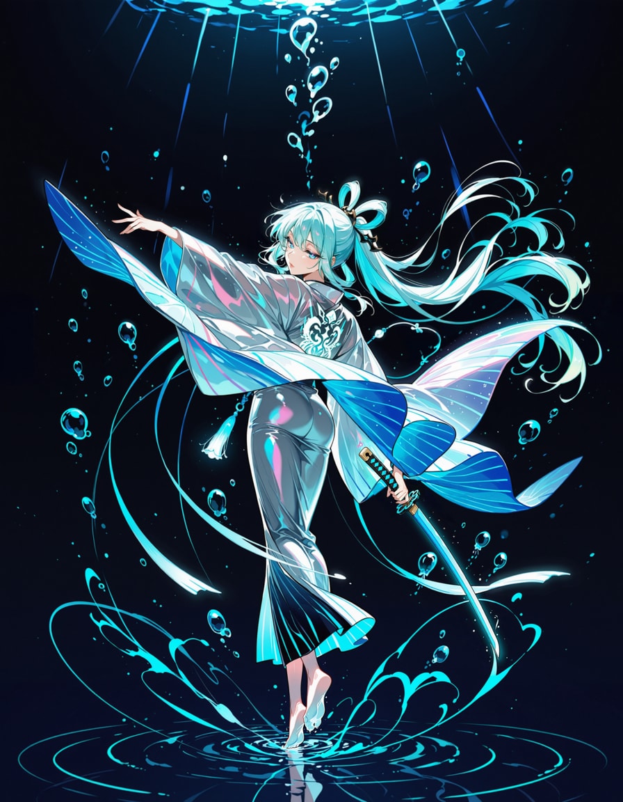 クラゲの侍娘 | の人気AIイラスト・グラビア