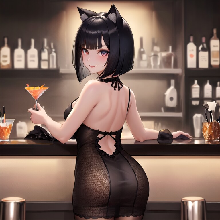 バー飲み猫娘