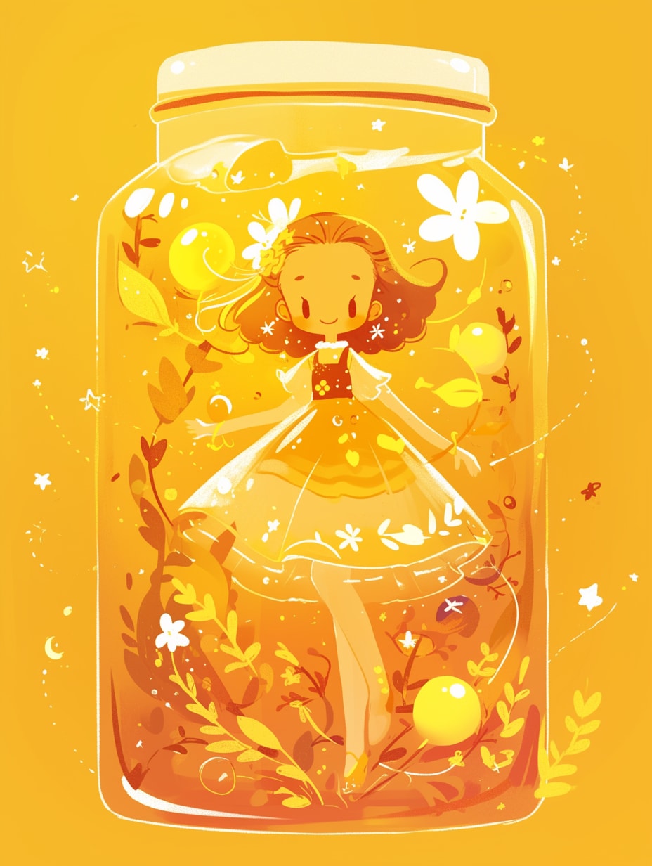 「瓶詰の少女」黄08 | の人気AIイラスト・グラビア