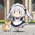 コーギーとチビメイドさん 2枚目