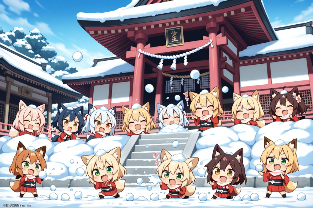 はつもうででおおはしゃぎ！！