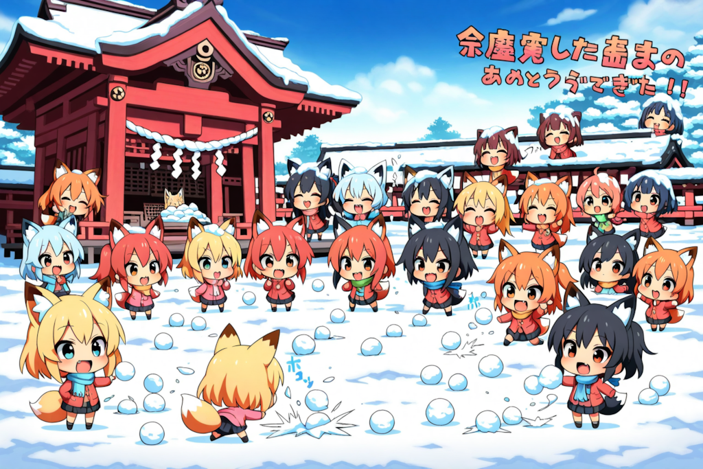 はつもうででおおはしゃぎ！！