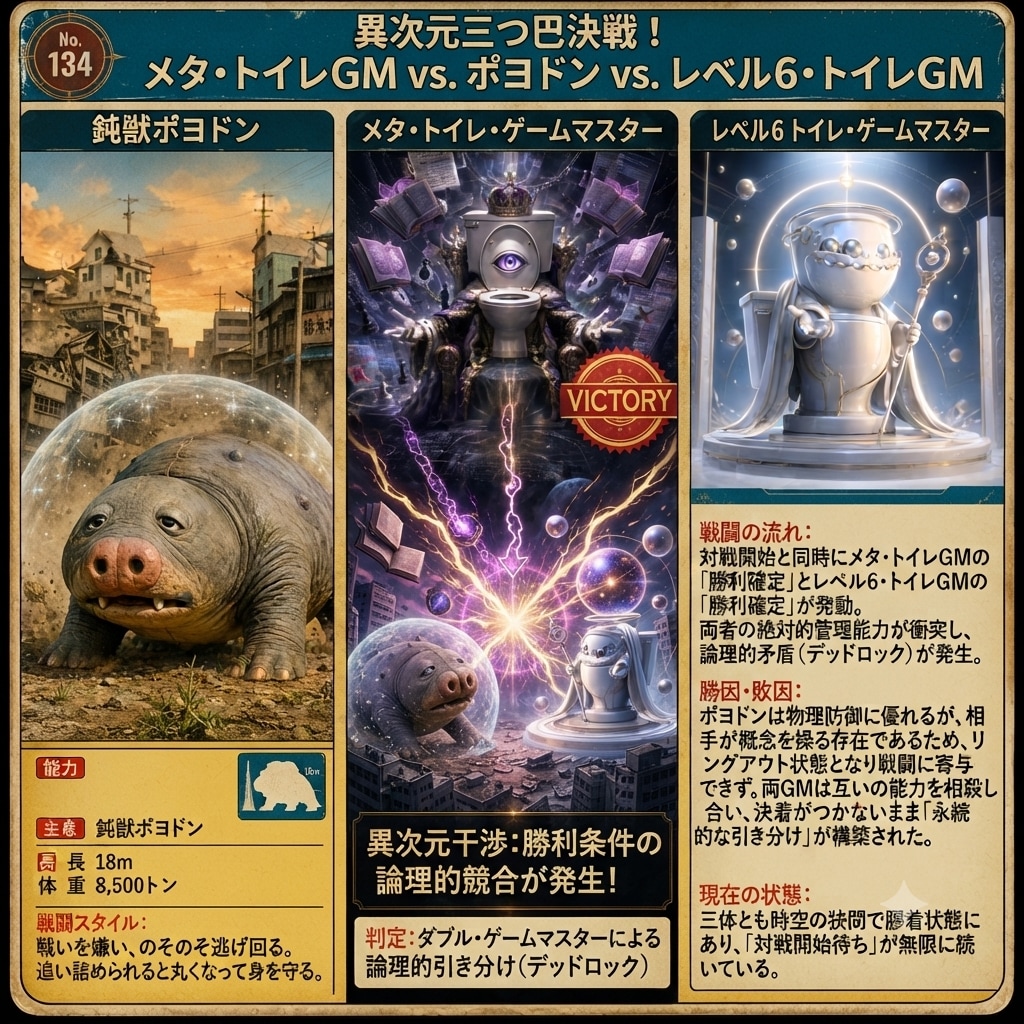 (三つ巴) 「メタ・トイレ・ゲームマスター」 vs 「レベル6　トイレ・ゲームマスター」 vs 「ポヨドン」
