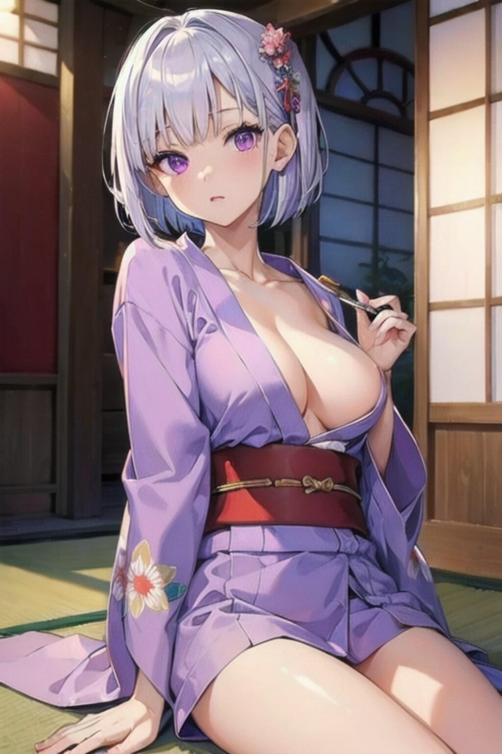 （２２）銀髪ちゃん浴衣