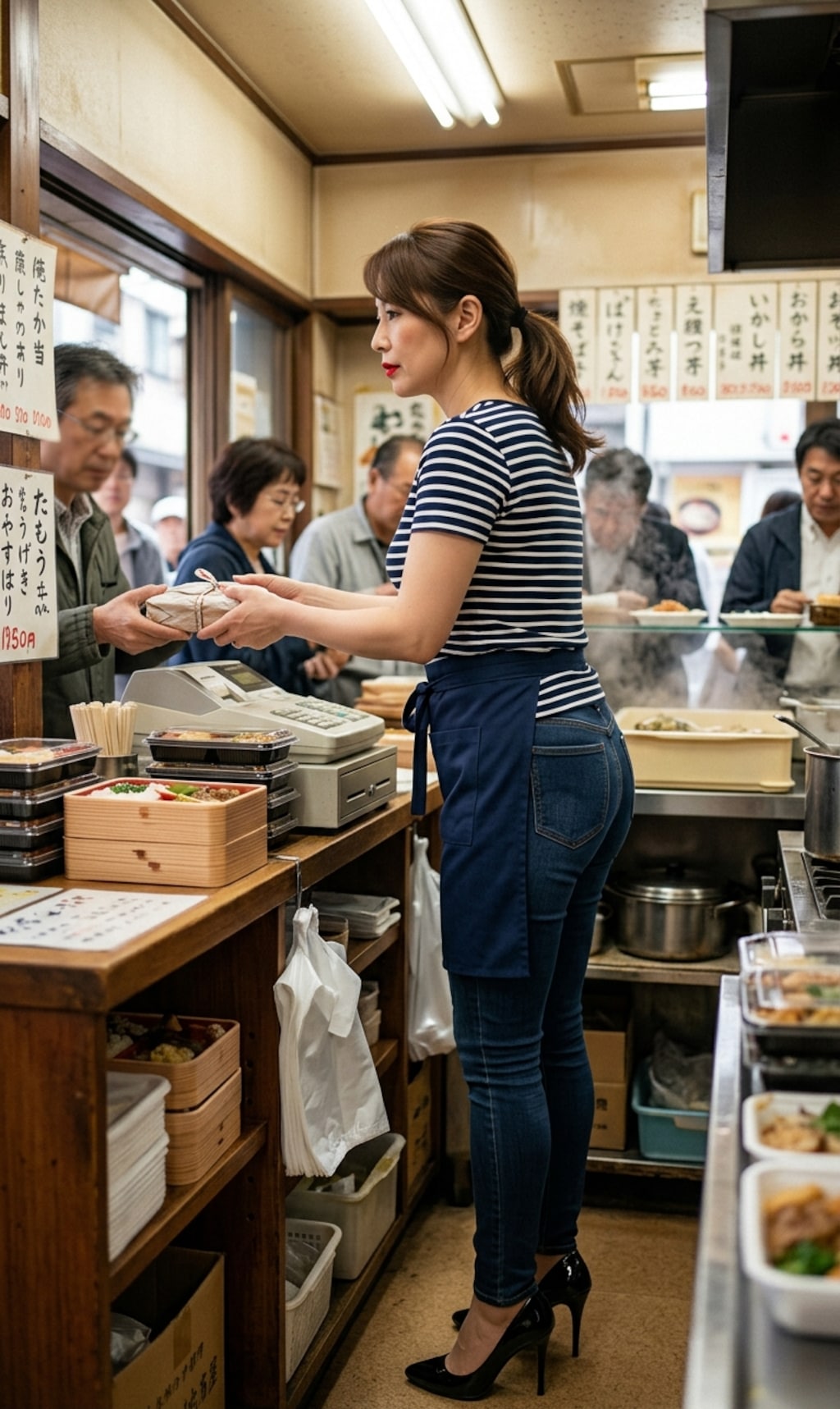 まるまる弁当屋の笑顔のおばさん