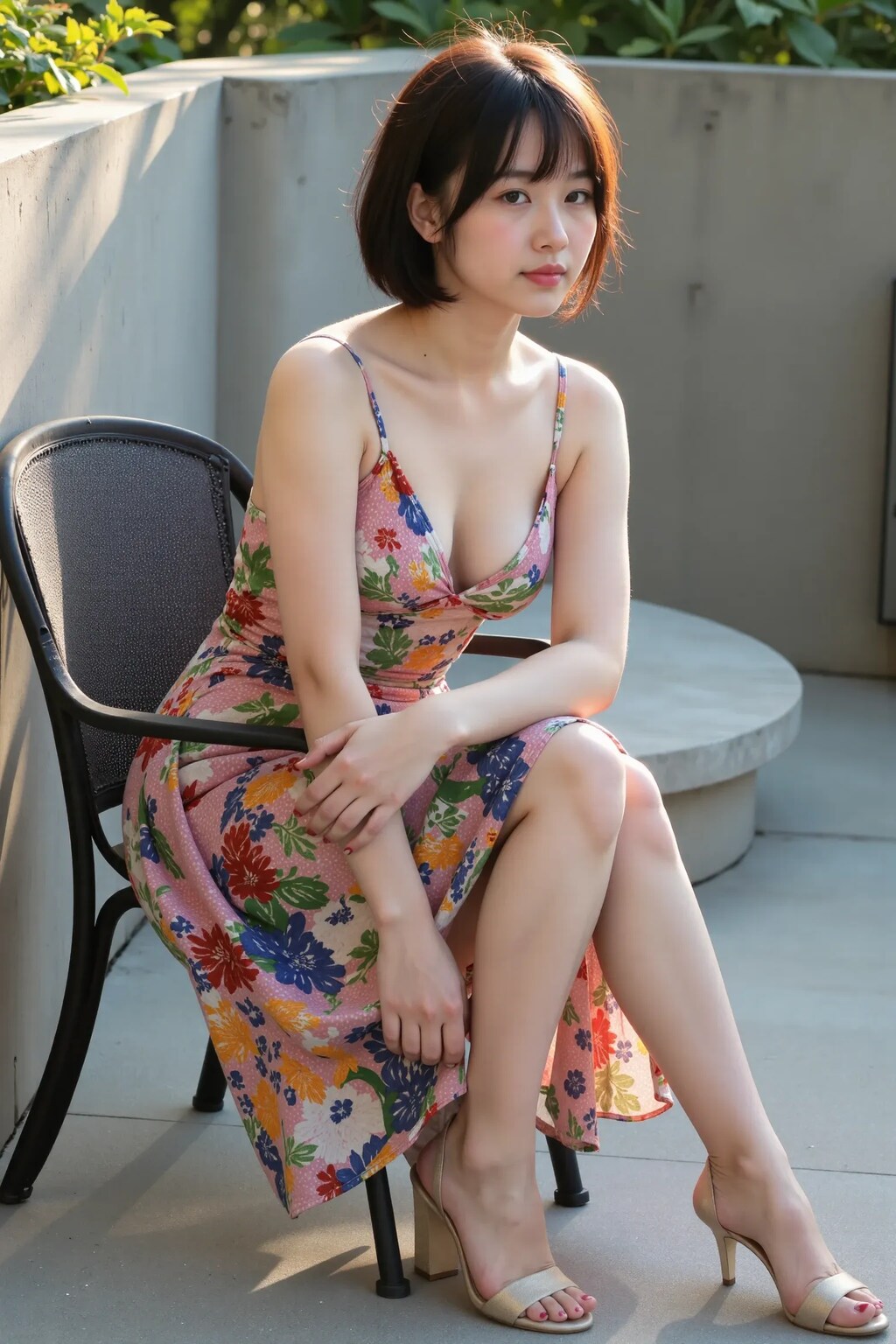 花柄ワンピース