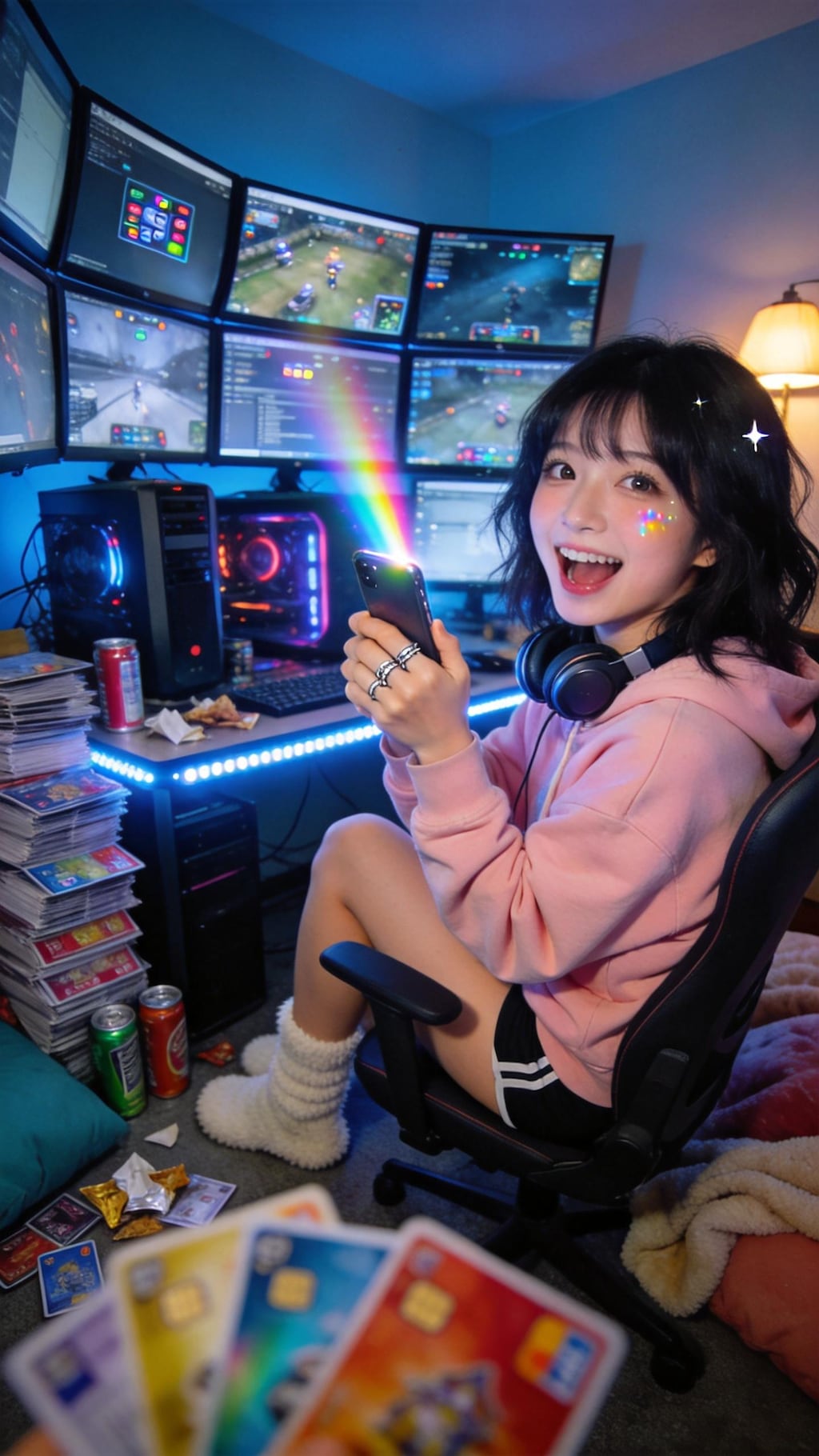 Rainbow Lights Across the Gamer’s Room
