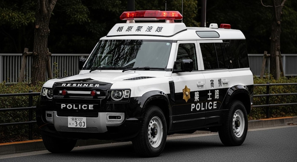 ランドローバーディフェンダ―パトロールカー