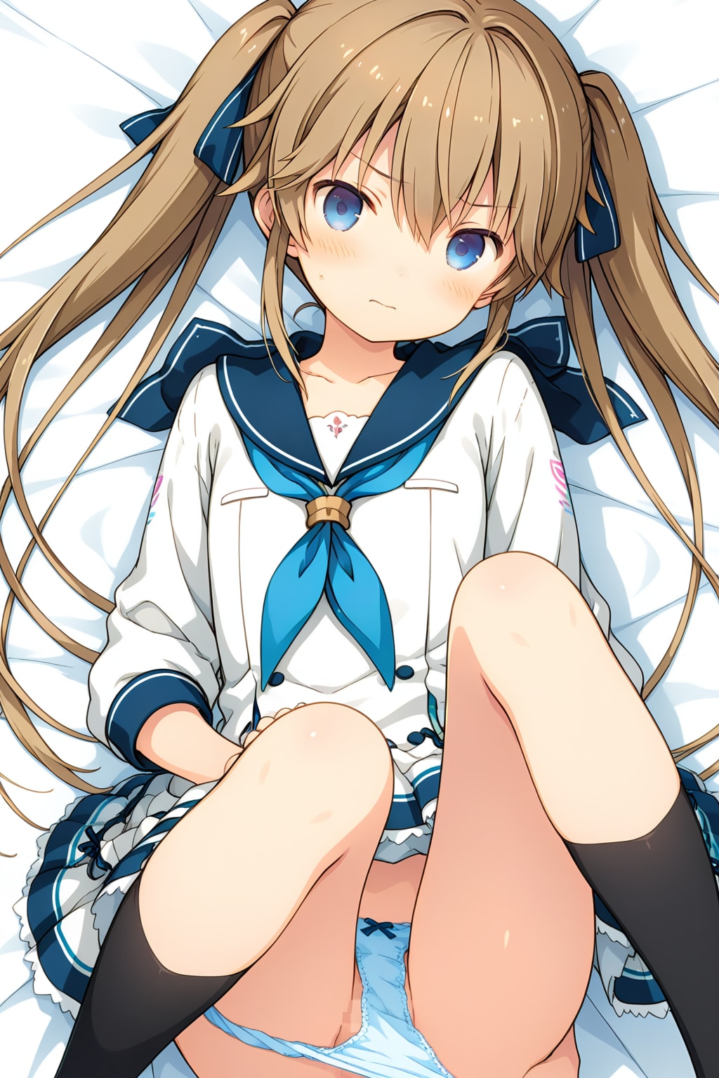 先輩をにらむ真白