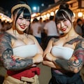祭りの夜の女性達 2枚目
