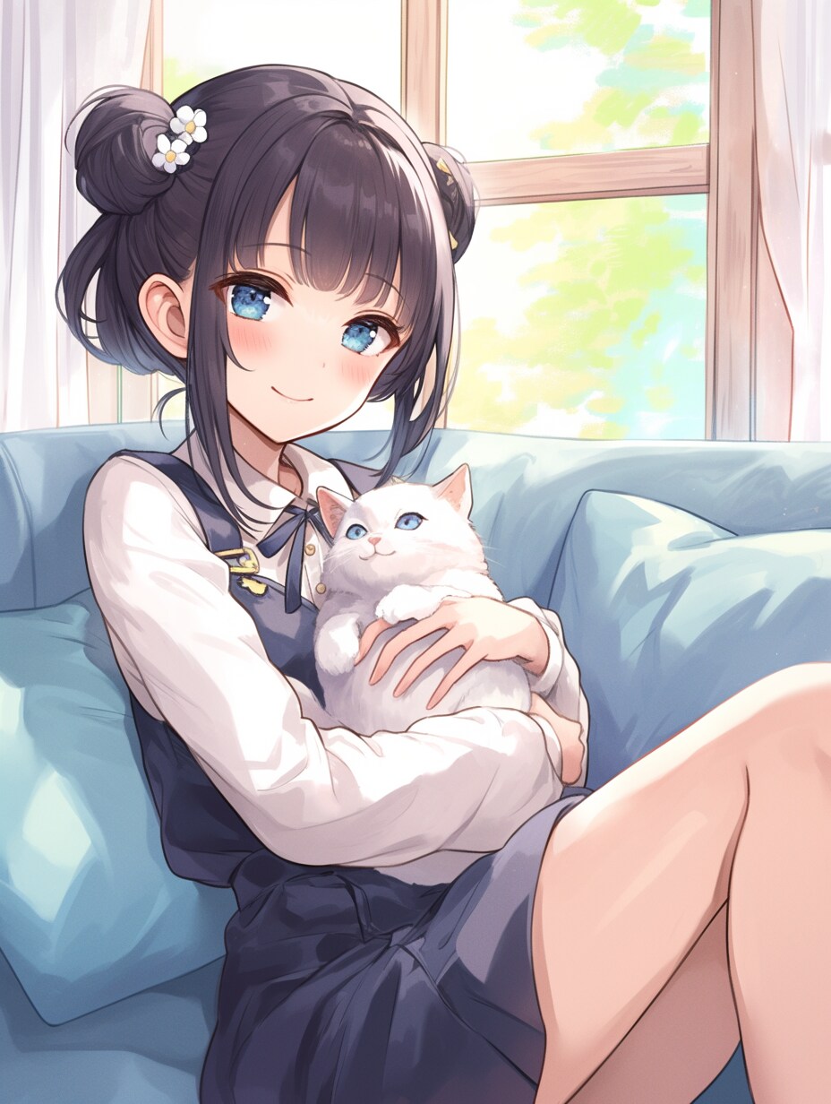 猫🐈とおだんごちゃん🍡✨180 | の人気AIイラスト・グラビア