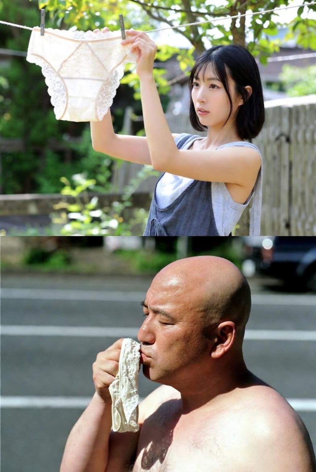 民家の下着を盗んじゃうおじさん