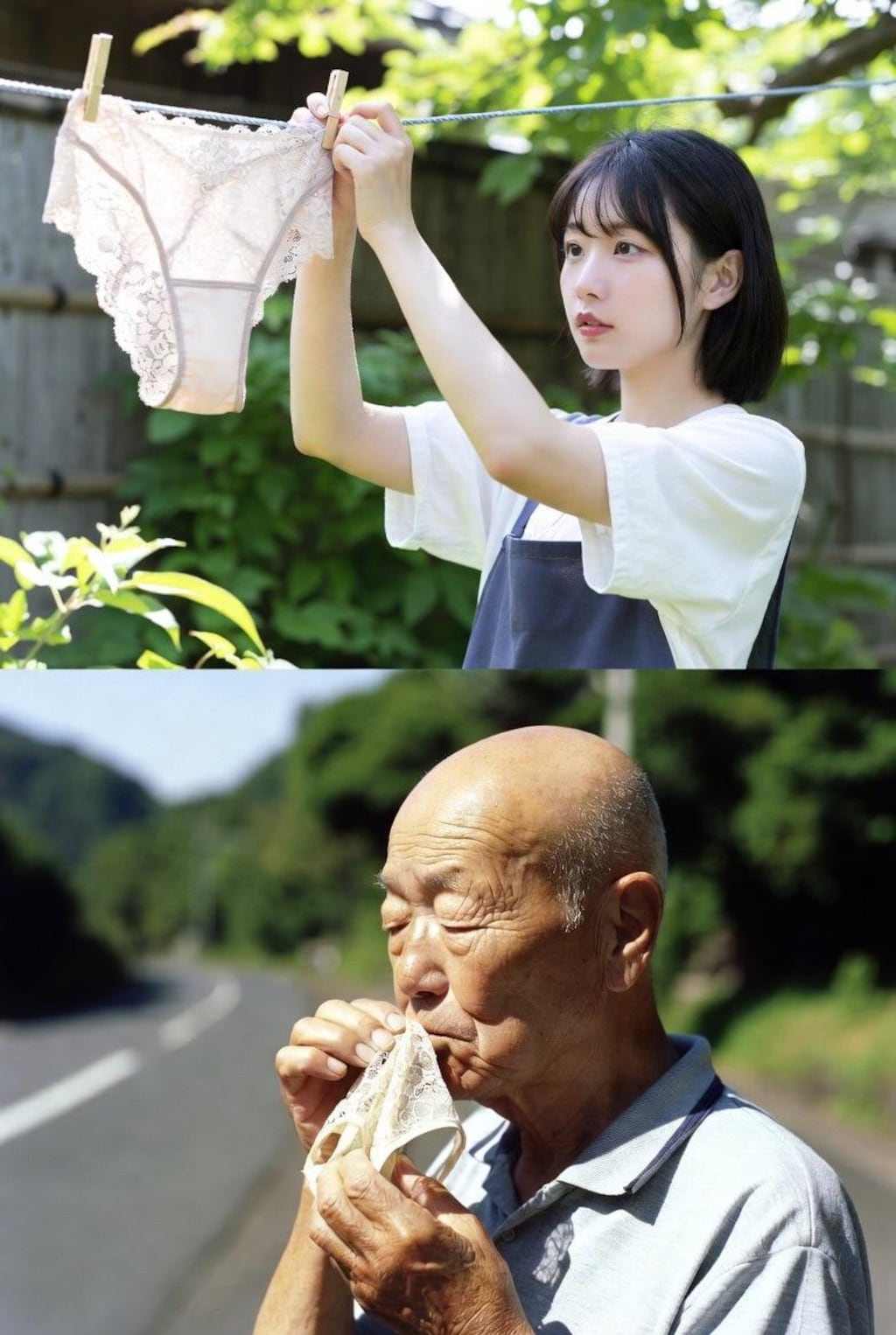 民家の下着を盗んじゃうおじさん