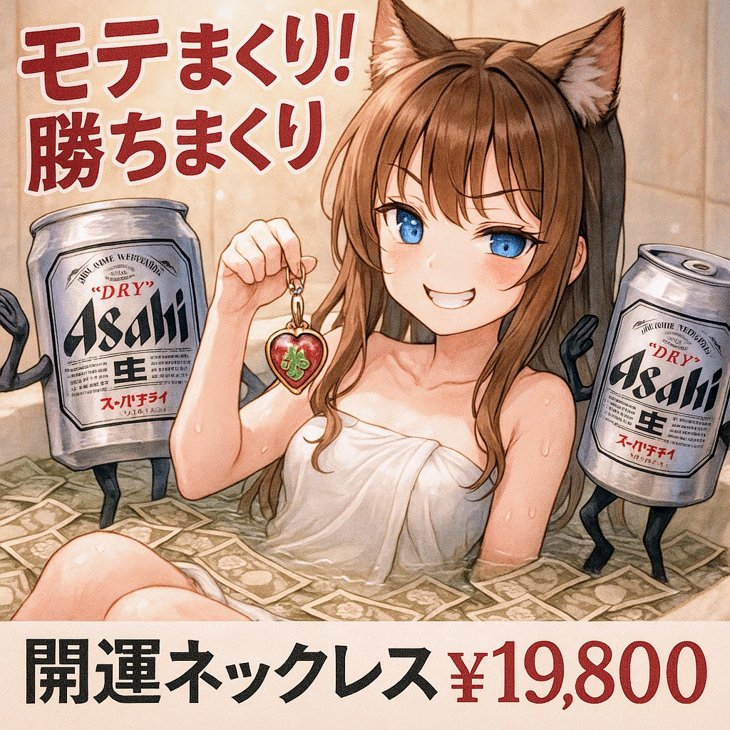 幸運のネックレスの広告の女の子