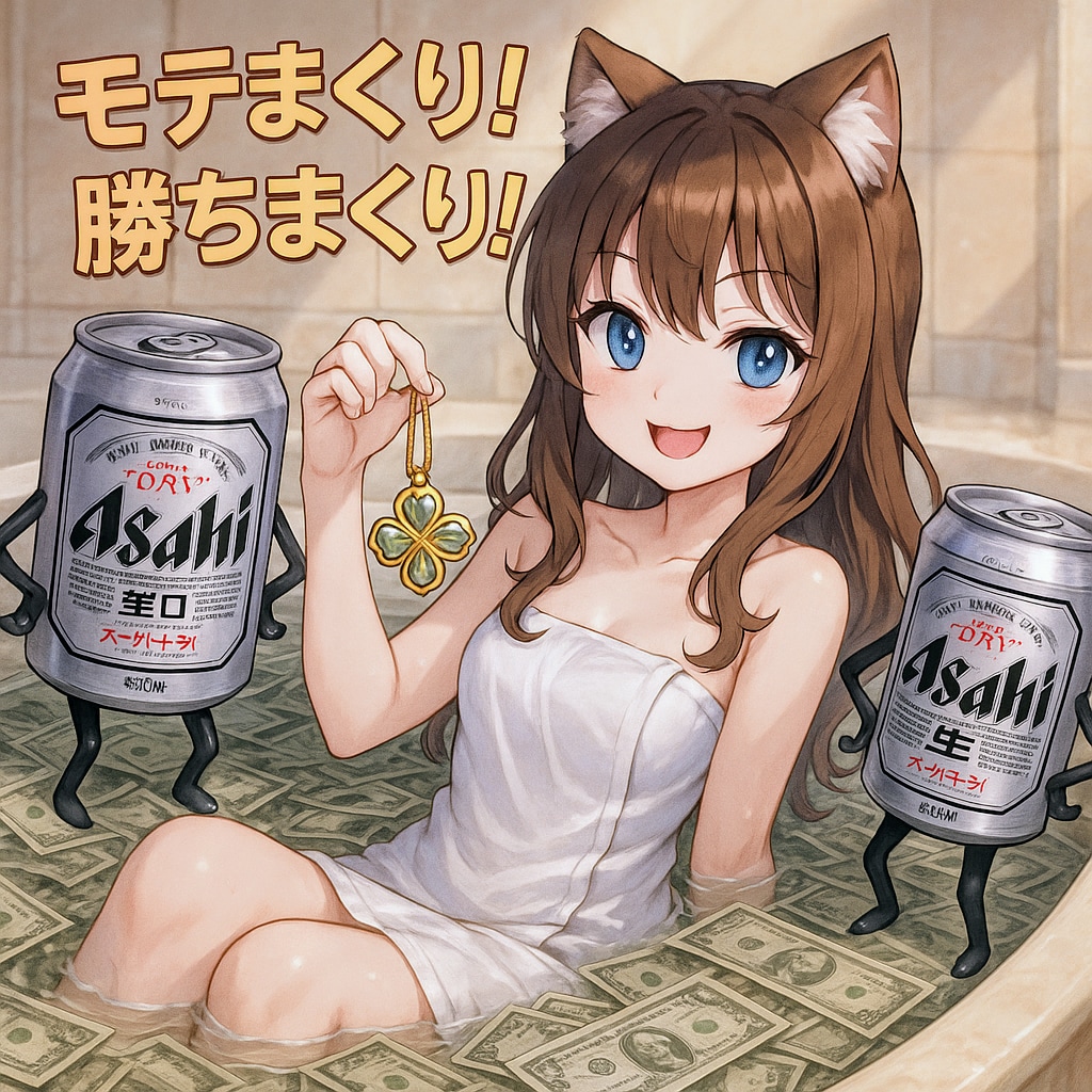 幸運のネックレスの広告の女の子